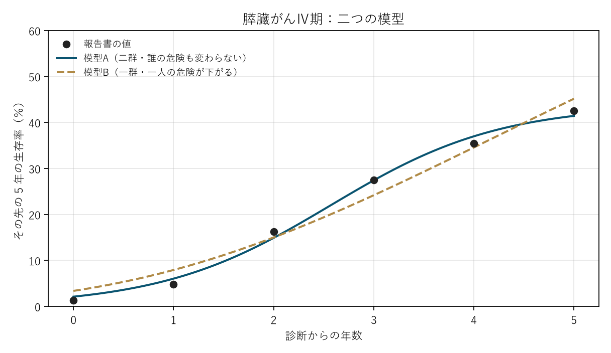 図3 膵臓がんⅣ期:二つの模型